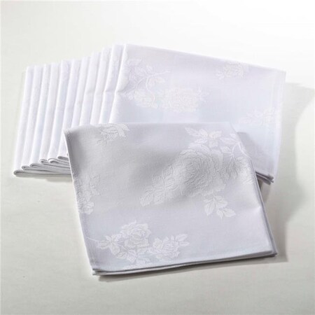 Saro Lifestyle SARO DM496.W20S 20 in. Damask Napkin Square Damask Napkin - White Set of 12 DM496.W20S